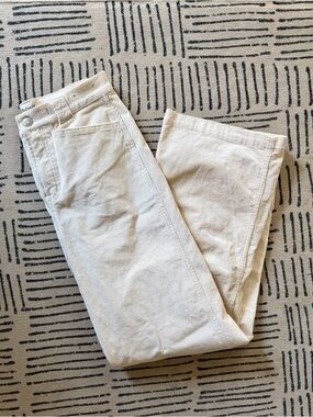 Madewell Cream Wide-Leg Pants